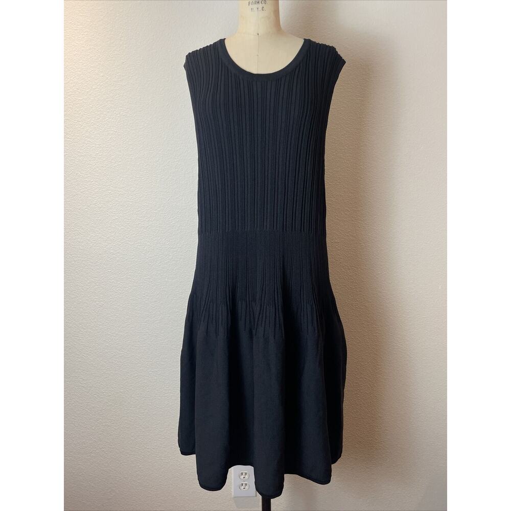 textile elizabeth and james, black knee length dress, stretchy knit, XXXL